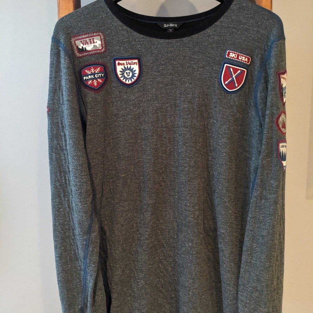 Alp N Rock Charcoal Long Sleeve with Colorful Patches